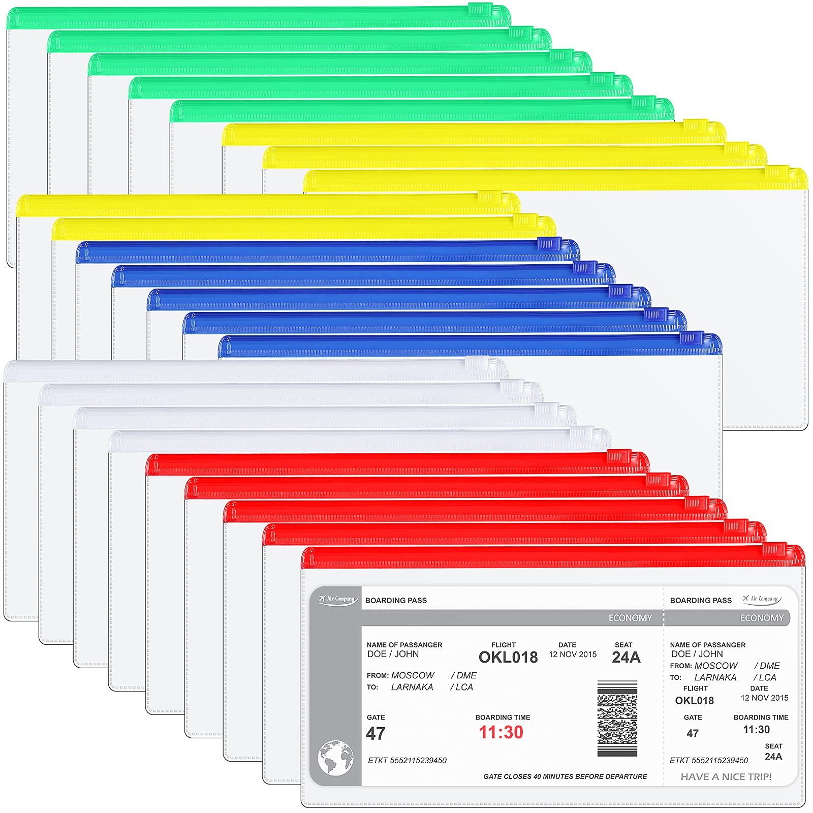 Plastic Poly Envelope 100 Pcs Clear Zipper A6 9.2 x 4.7 Inches – Organize