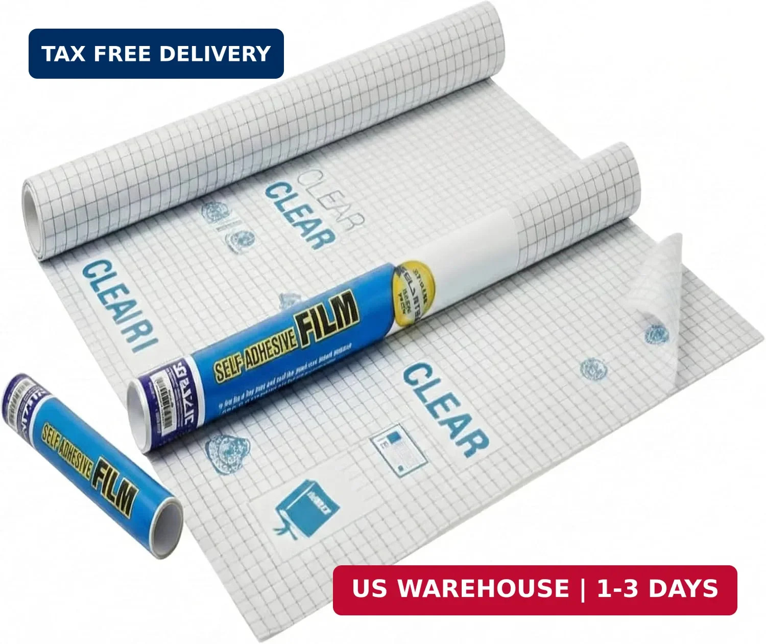 BAZIC Products Clear Self-Adhesive Book Cover Roll, 17.5 in x 5 Ft | 17.5 in x 5
