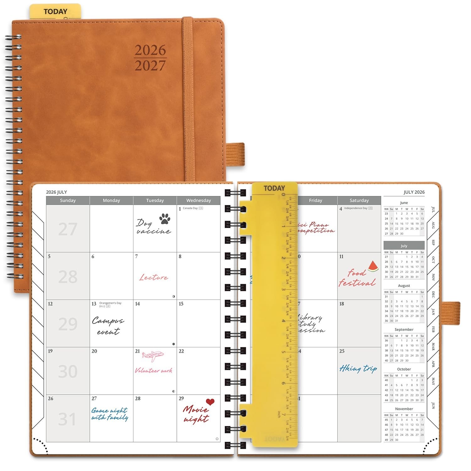 POPRUN 2026-2027 Monthly Planner, 6.5″ x 8.5″, 18 Month Calendar (July 2026 t…