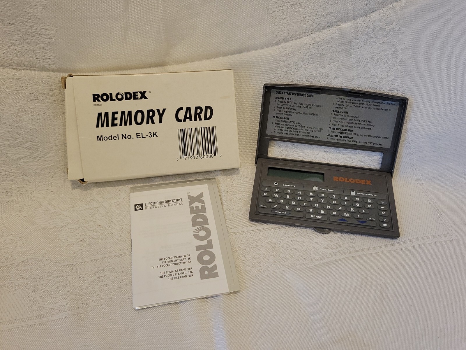 Rolodex Brand Memory Card Model No. EL-3K Open Box