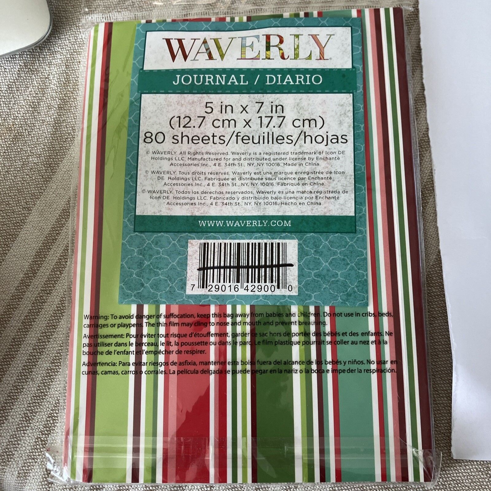 Waverly Journal Floral Softcover 5″X7″ Diary Notebook Flowers NEW Red Green