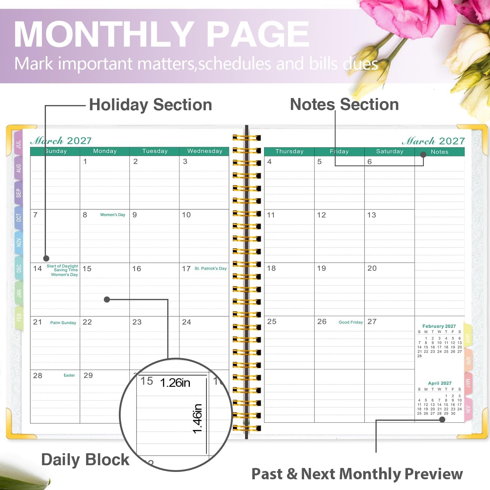 GuassLee Planner 2026-2027, Academic Year Weekly and 6.1″×8.4″, Purple