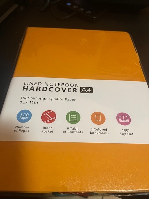 Hardcover Lined Notebook Journal 320 Pg FauxLeather Thick College Ruled (Orange)