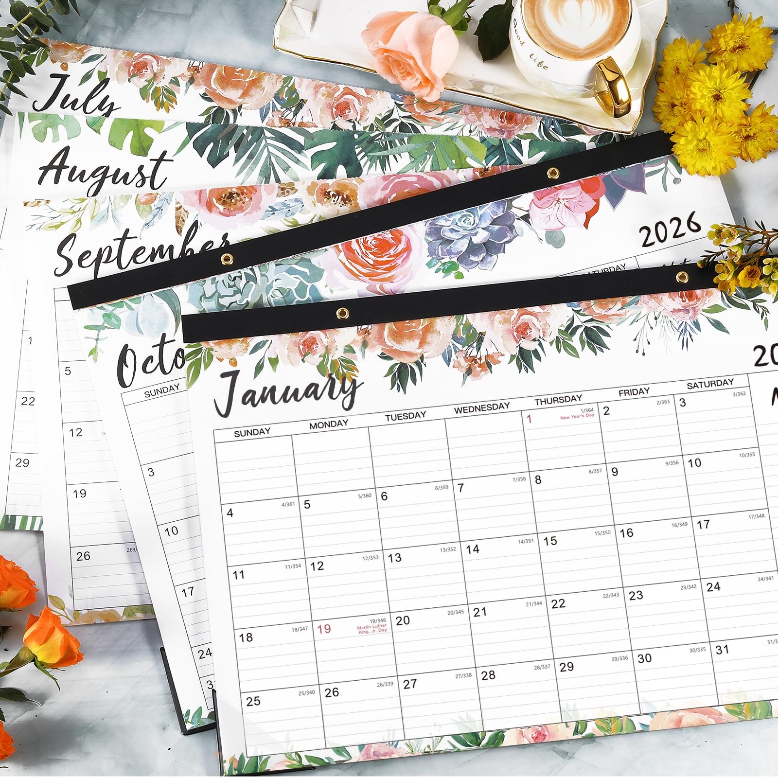 2026 Desk Calendar – Jan 2026 – Dec 2026, 12 Months Large Monthly 17″ x 12″