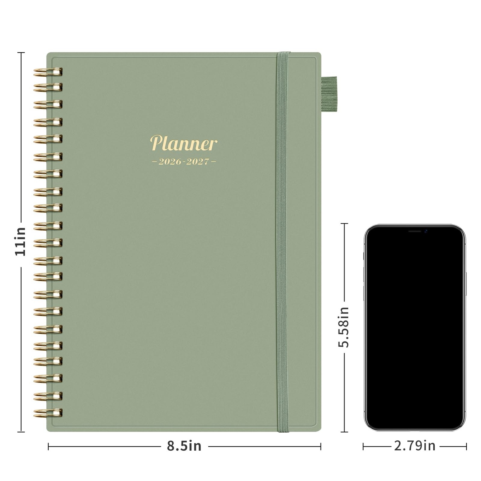 AHGXG Academic Planner 2026-2027, July 2026 – June 8.5″ x 11″, Light Green