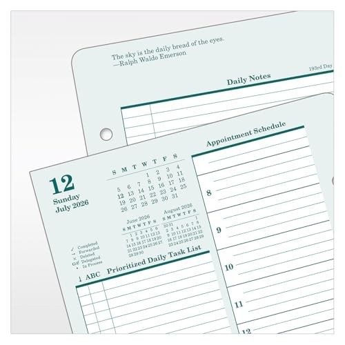 Original Ring-Bound Planner Refill – Two Page Per Day, Classic Size, Jul 2026 –
