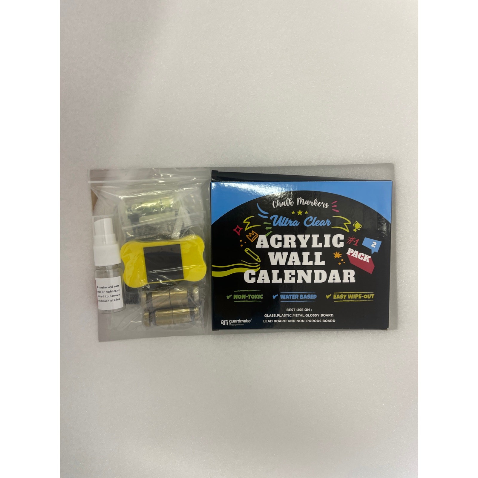 Guardmate YEAR Calendar Acrylic Dry-Erase Board 28″ x 40″ Wall-Mount w Markers