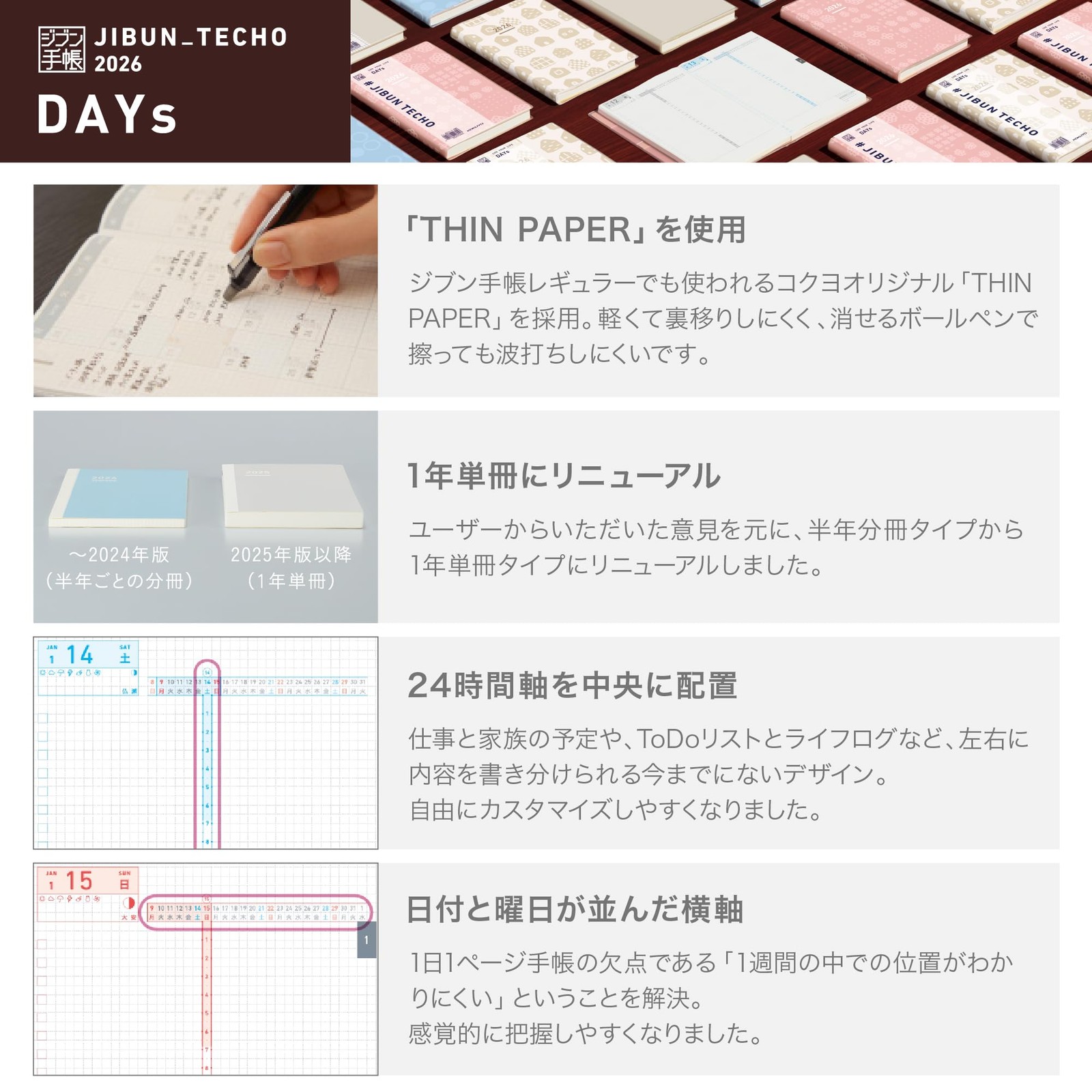 KOKUYO Jibun Planner DAYs 2026 Monthly Daily A5 Slim