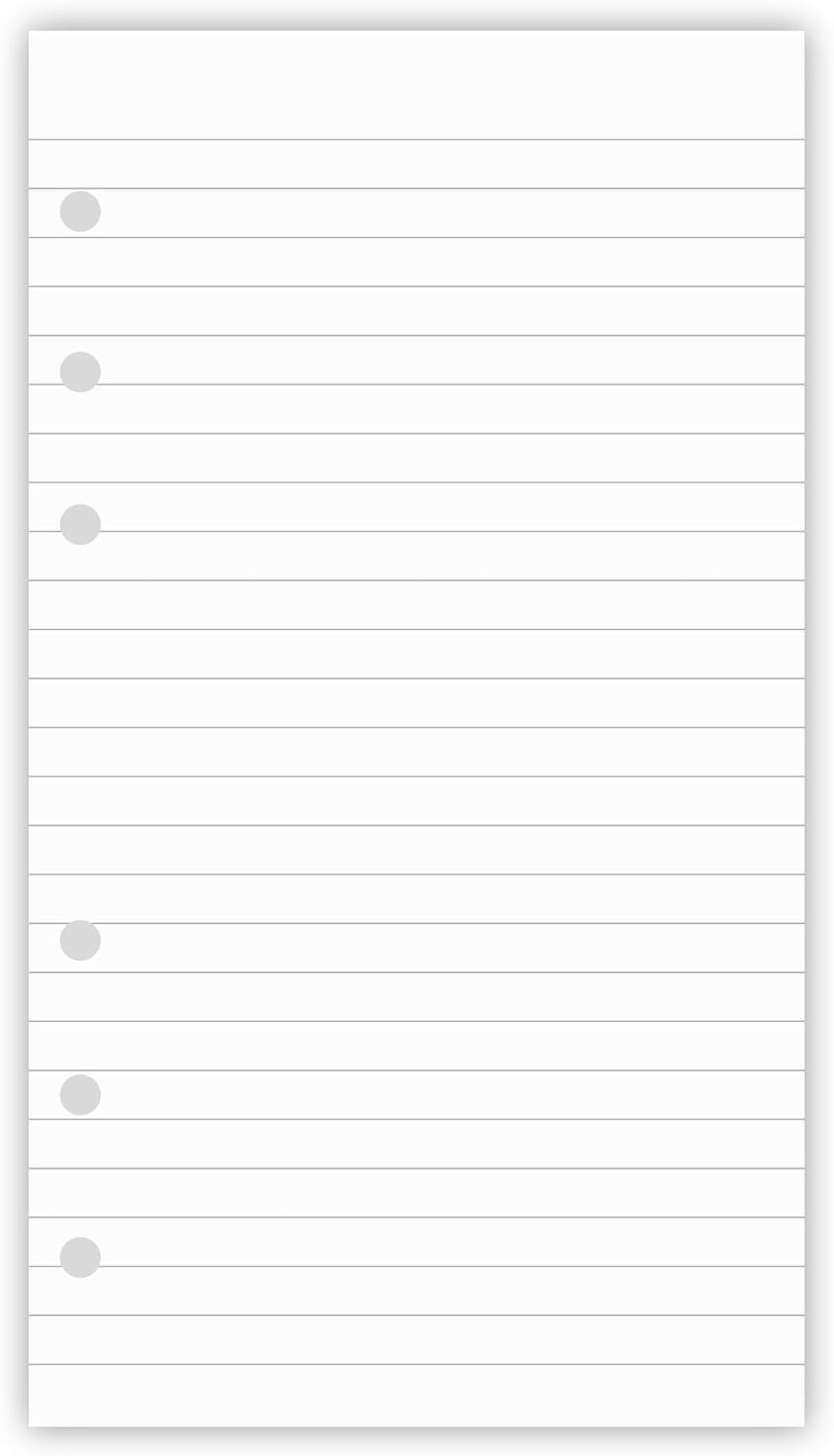 Acid-Free 100gsm A6 Lined Paper – 6 Hole Punched for Planner Inserts, 100 Sheets