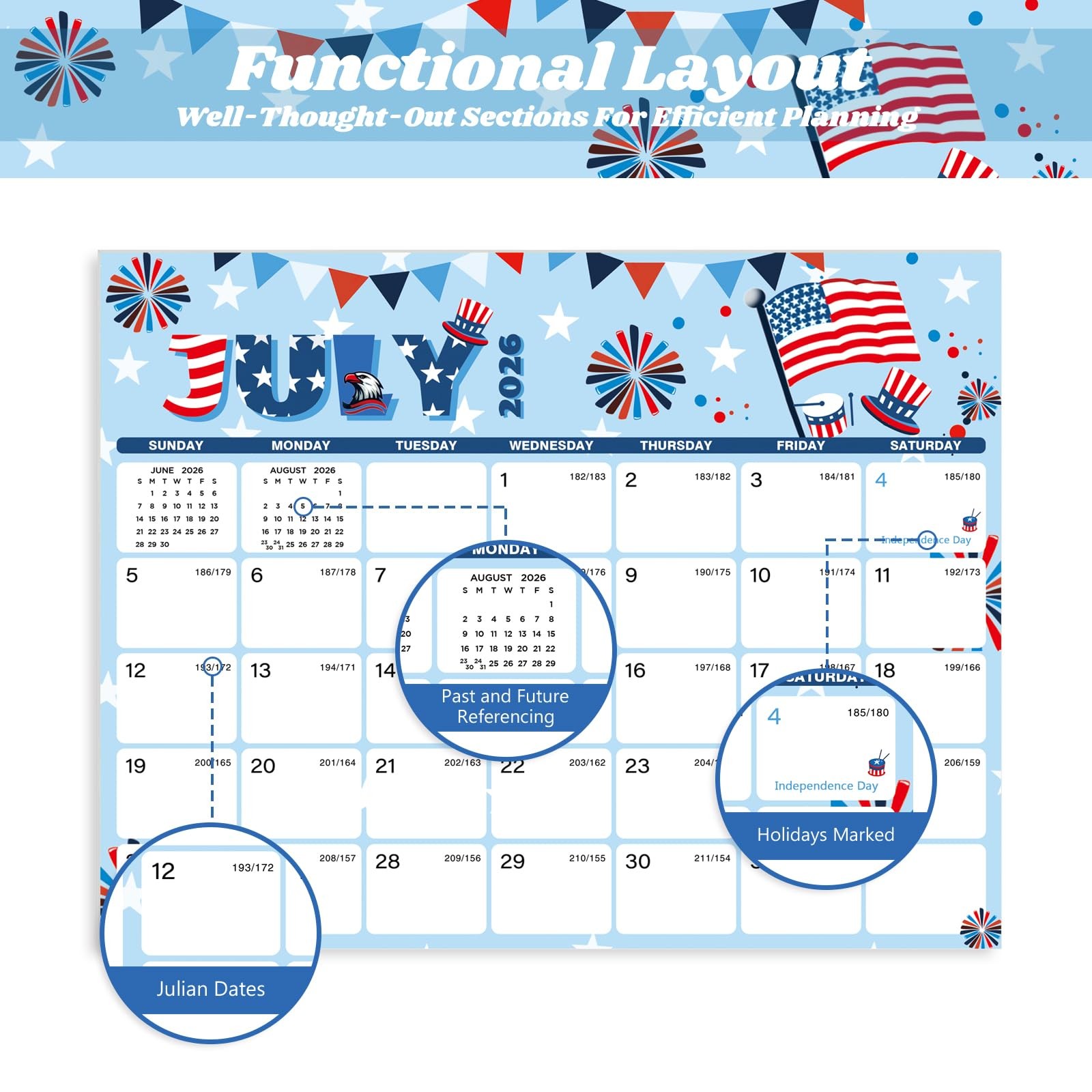 XISIDO 2026-2027 Magnetic Calendar for Fridge Seasonal