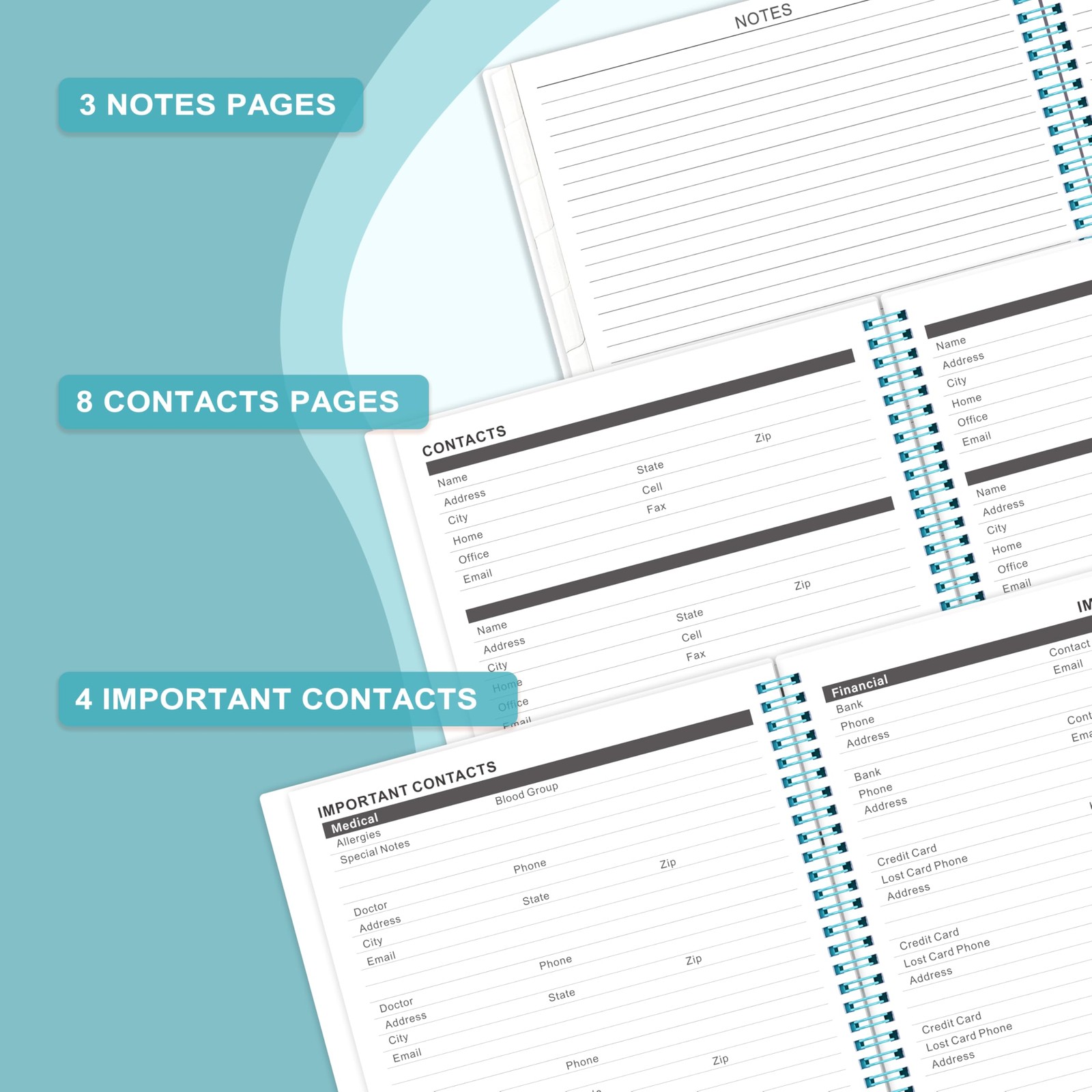 2026-2027 Monthly Planner – Calendar 9″ x 11″, Lake Green