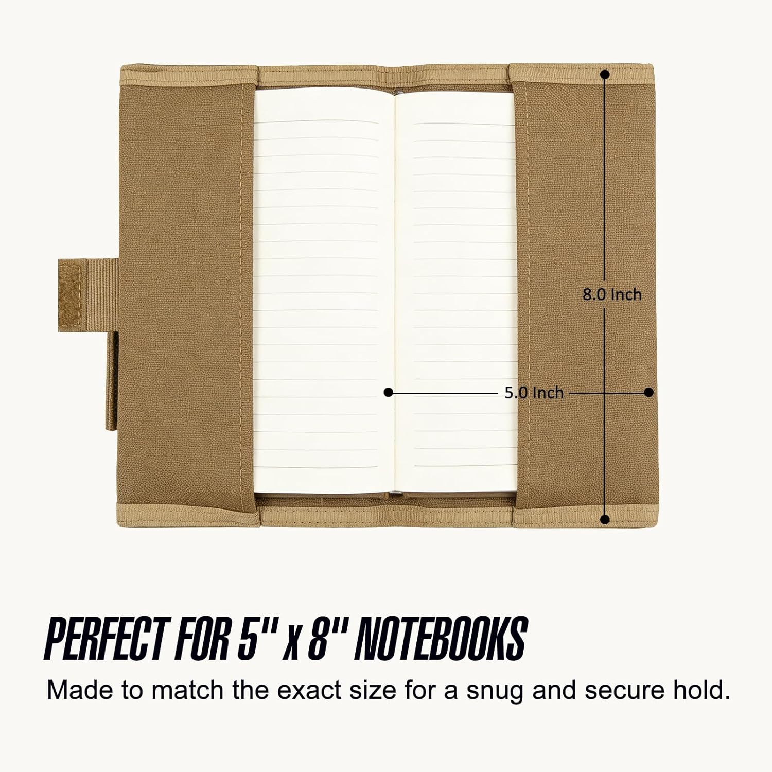 Tactical Notebook Cover for 5″ X 8″ Field Notebook, Military Army Greenbook Cove