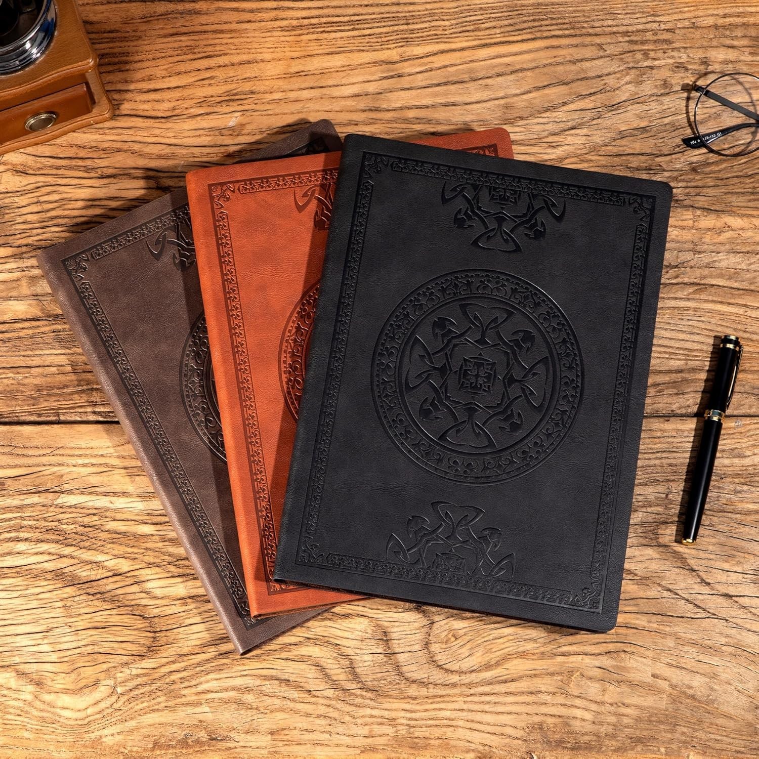 Lined Journal Notebook for Women Men, 300 Pages Soft Cover Notebook Leather J…