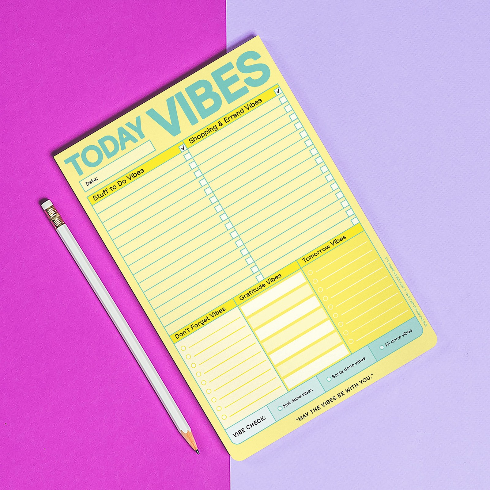 1-Count Knock Knock Today Vibes Pad, To Do List Notepad & Daily Planner Pad, 6 x