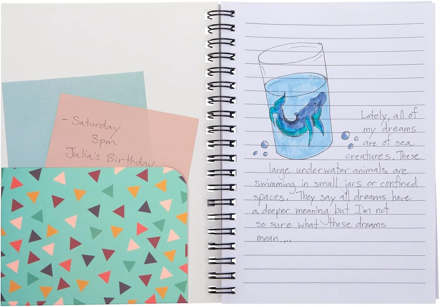 6 Pack 5X7 Spiral Notebooks with Pocket – Small Lined Journals with Elastic Clos