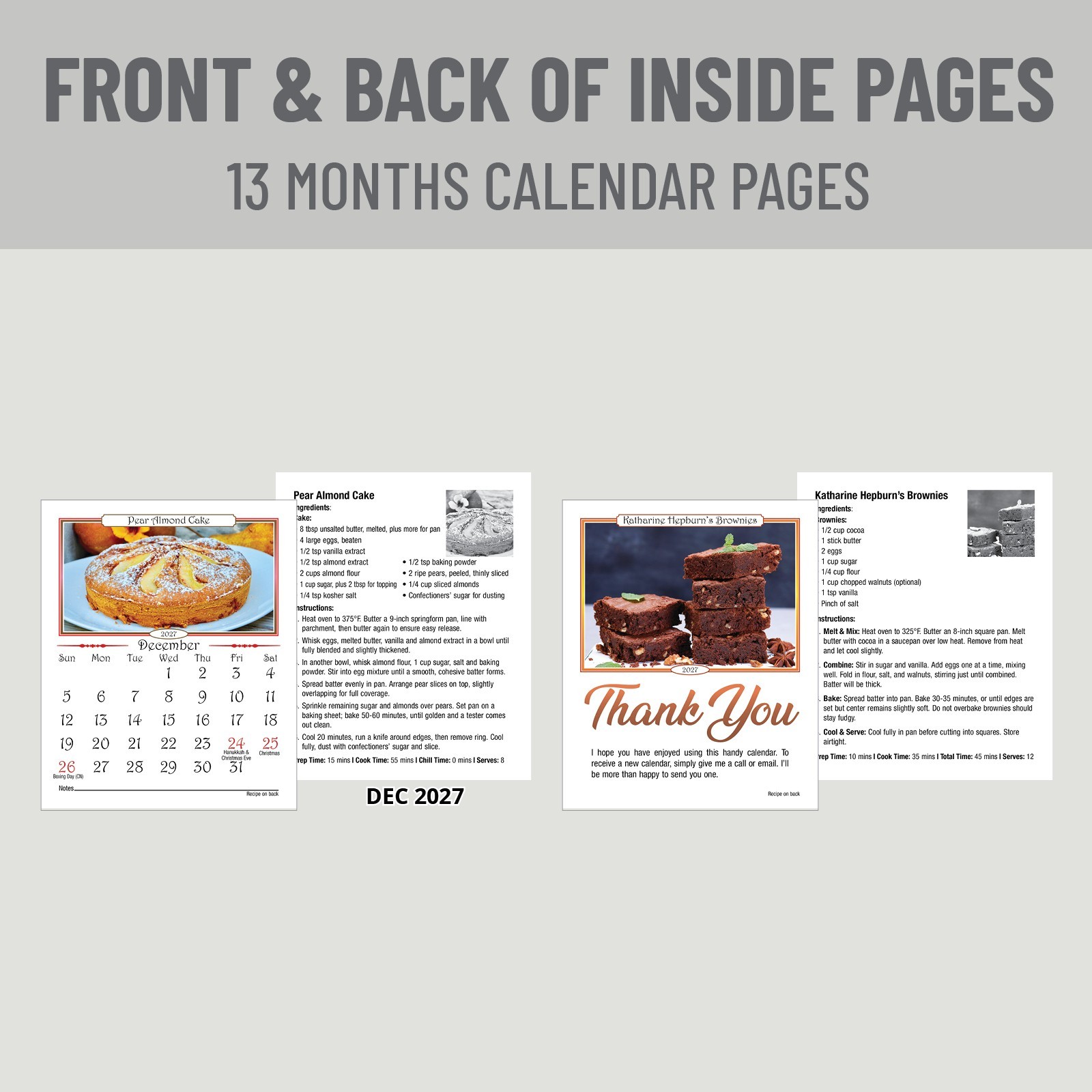 2027 Recipe Magnetic Calendar Business Card Elegant Table Setting Gift RCP802