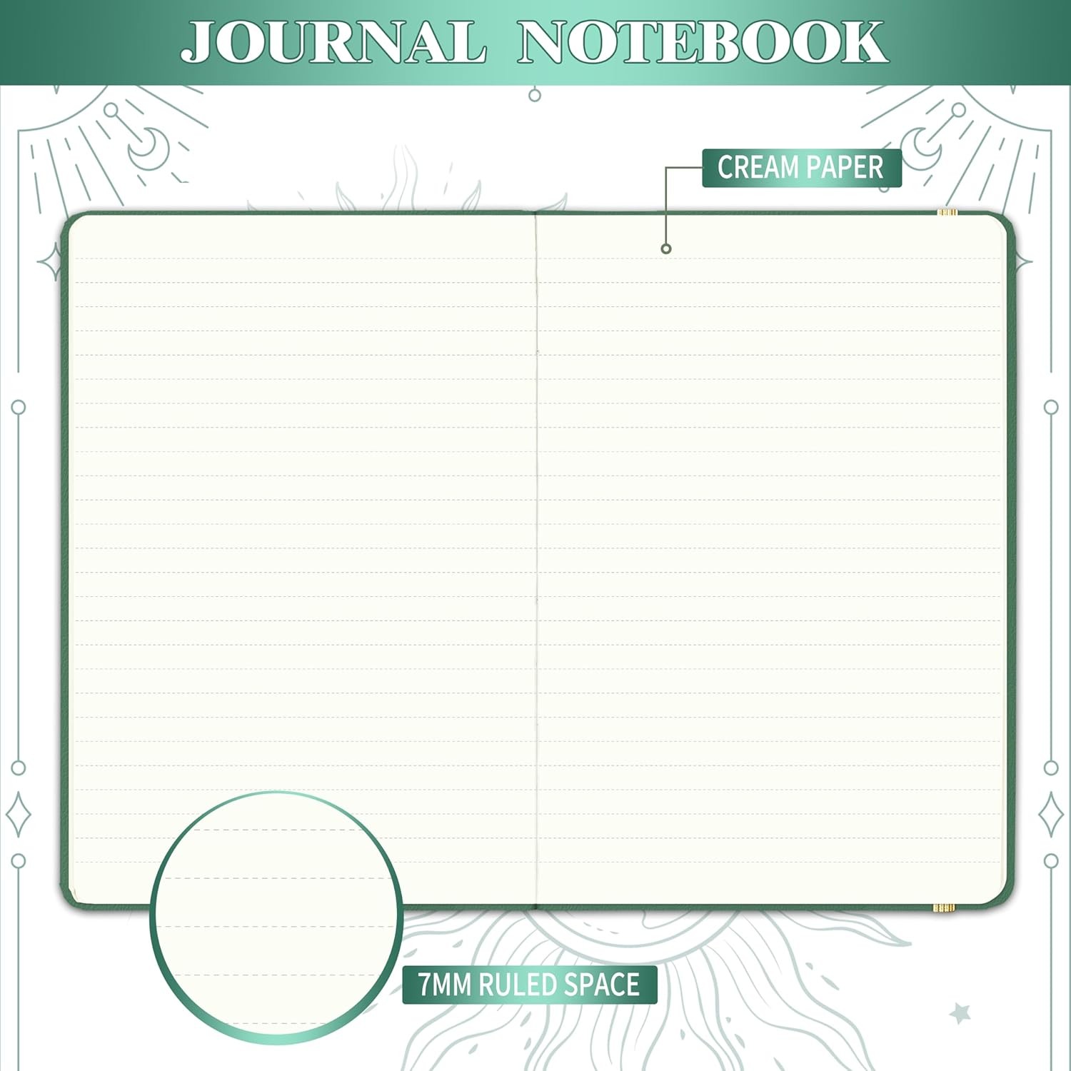Artfan Ruled Notebook/Journal – Premium Thick Paper Faux Leather Dark Green