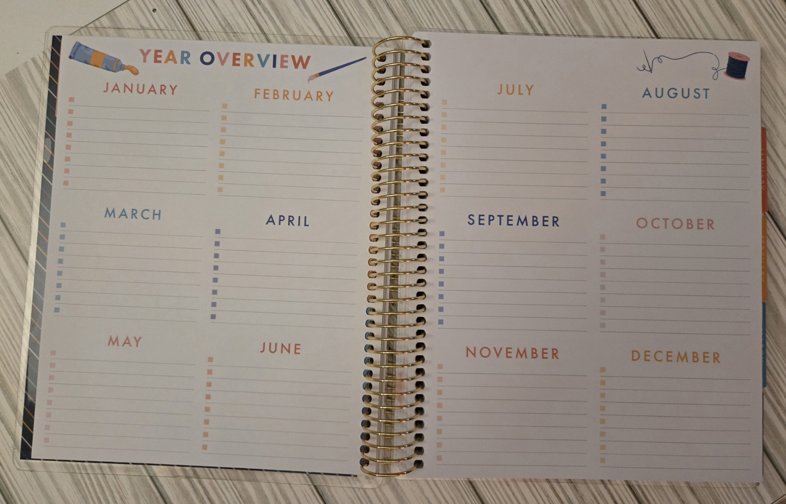 Rare Recollections 12-Month Dated Creativity Spiral Planner – Horizontal Layout