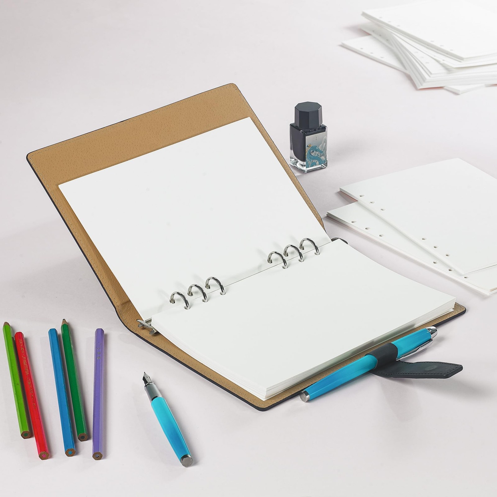 A5 Loose Leaf Refill Paper, 210x142mm, 135 Sheets Plain White Planner Refills…