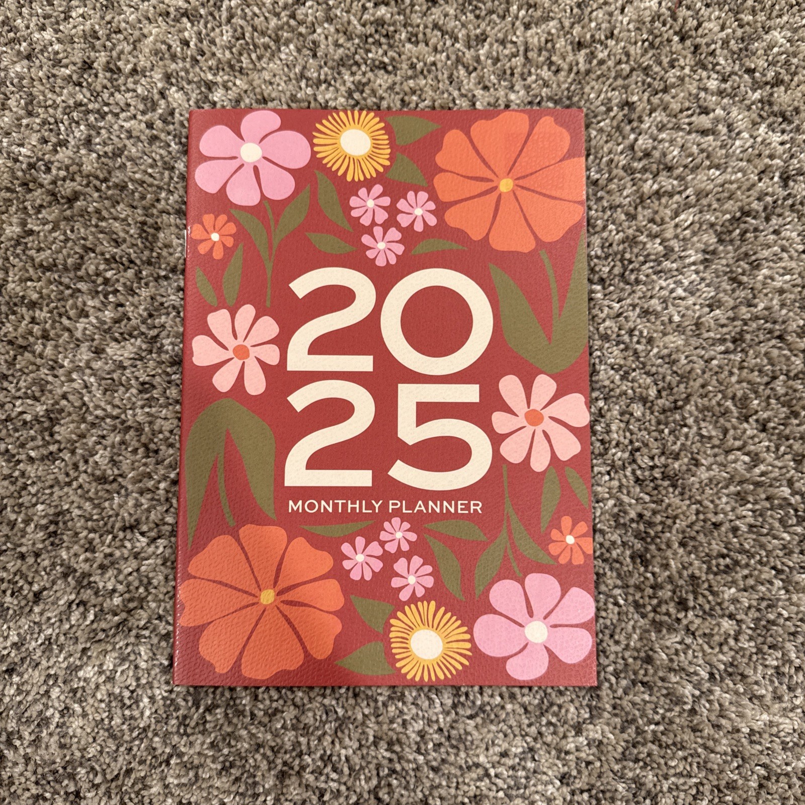 2025 Floral Cover Planner And Agenda 32 Pages 6.75” X 9.5” Inches Paperboard