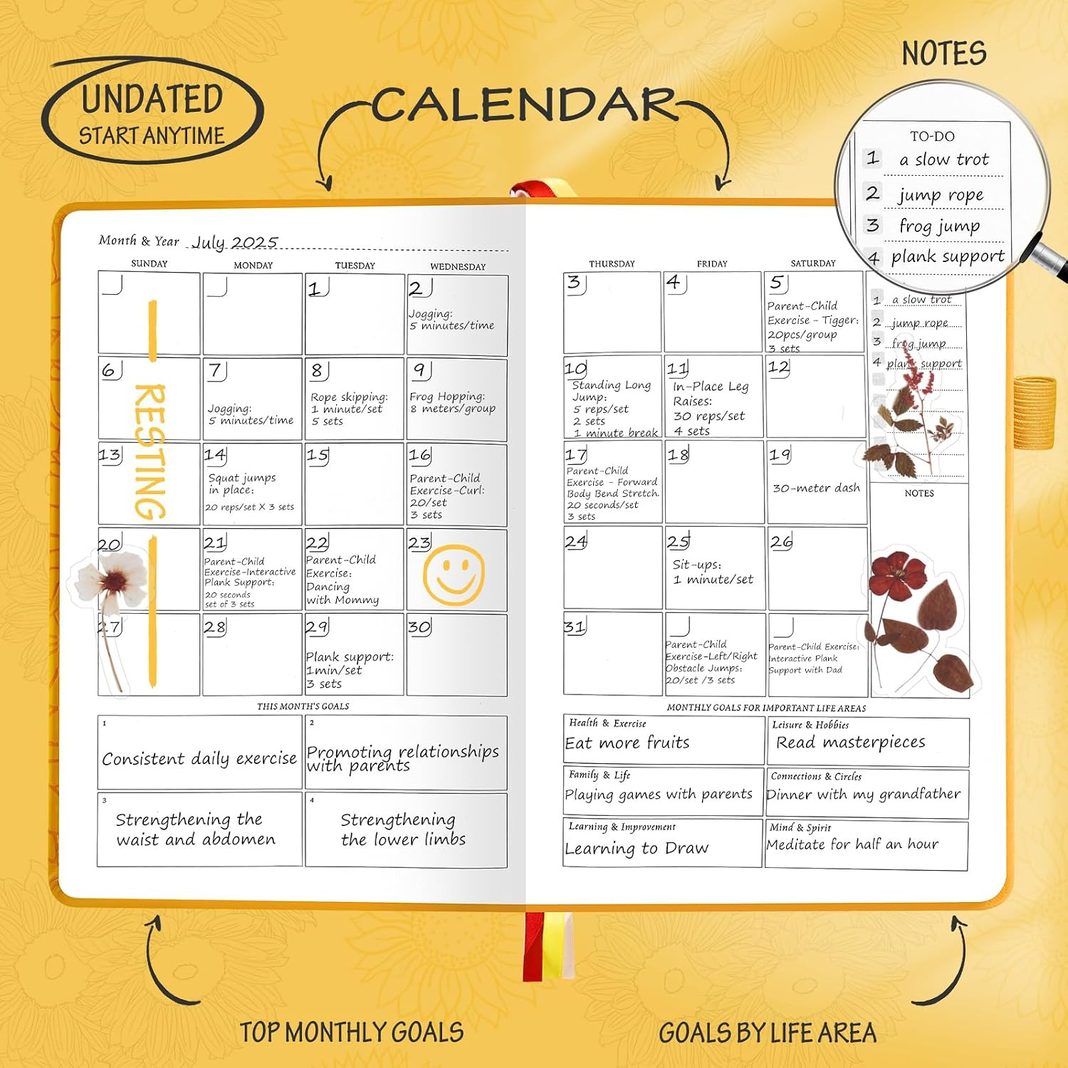 Undated Luxurious Weekly & Monthly Planner to Increase Productivity Hit Your …