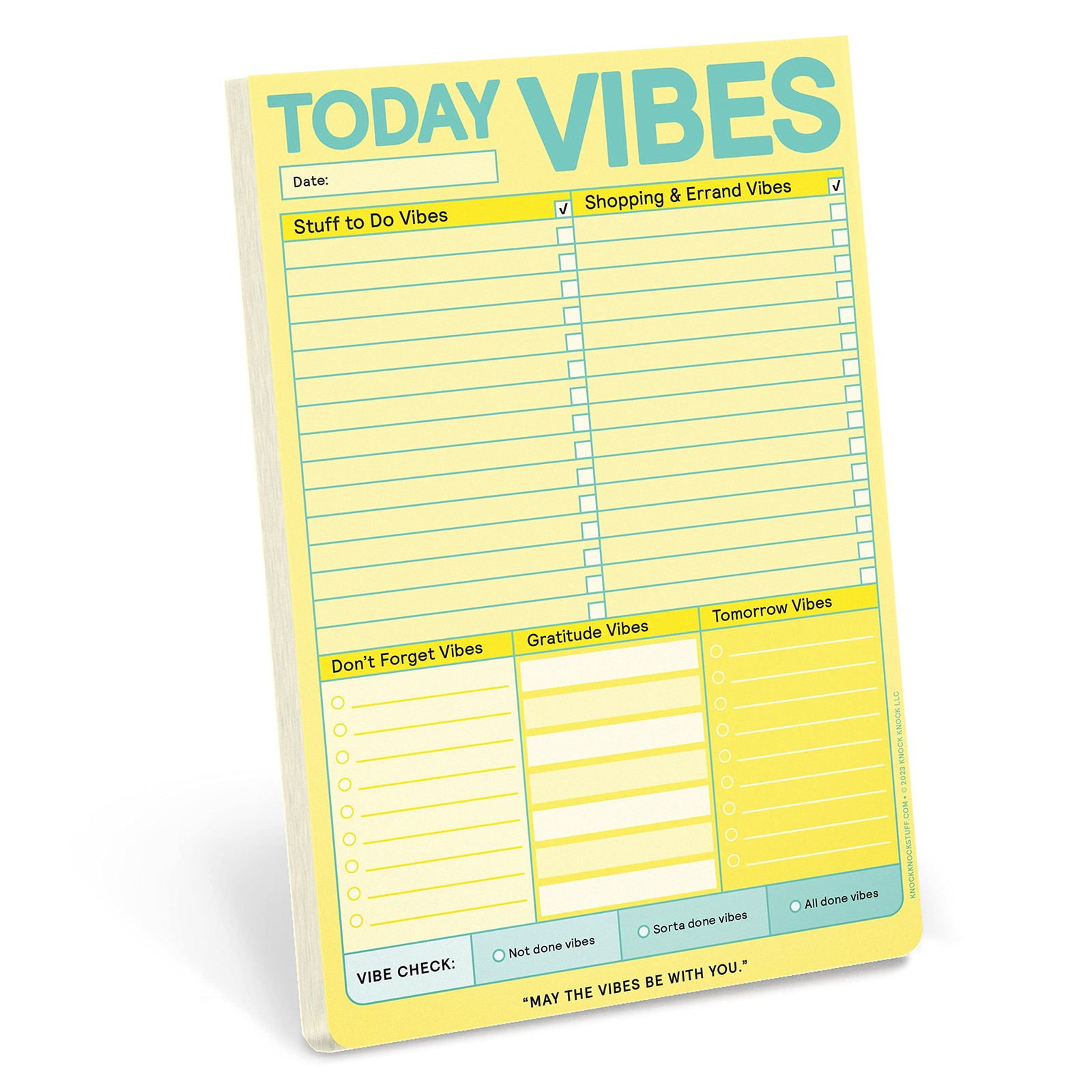 1-Count Knock Knock Today Vibes Pad, To Do List Notepad & Daily Planner Pad, 6 x