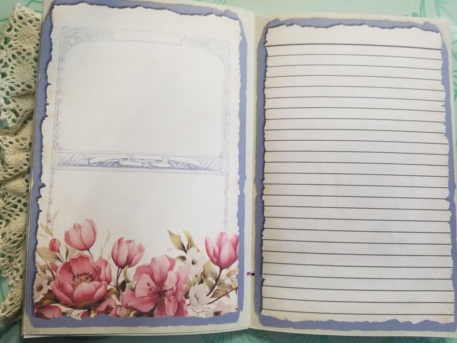 Junk Journal Booklet “SPRINGTIME” HANDMADE Cards, Pockets, Ephemera, Stickers