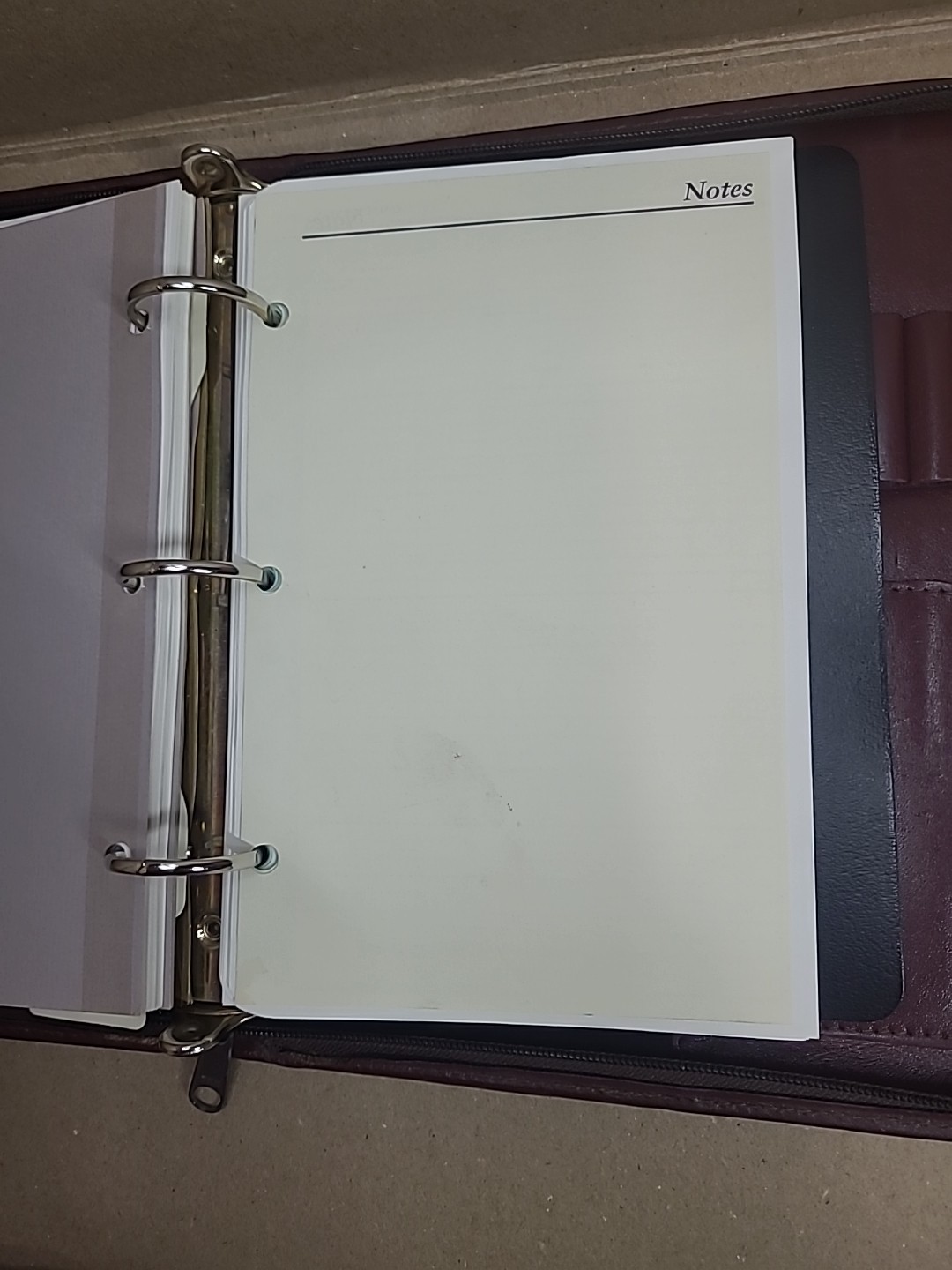3 Ring Leather Organizer Journal Planner Vntg. 1994 Time Systems Inc. 10 In × 8