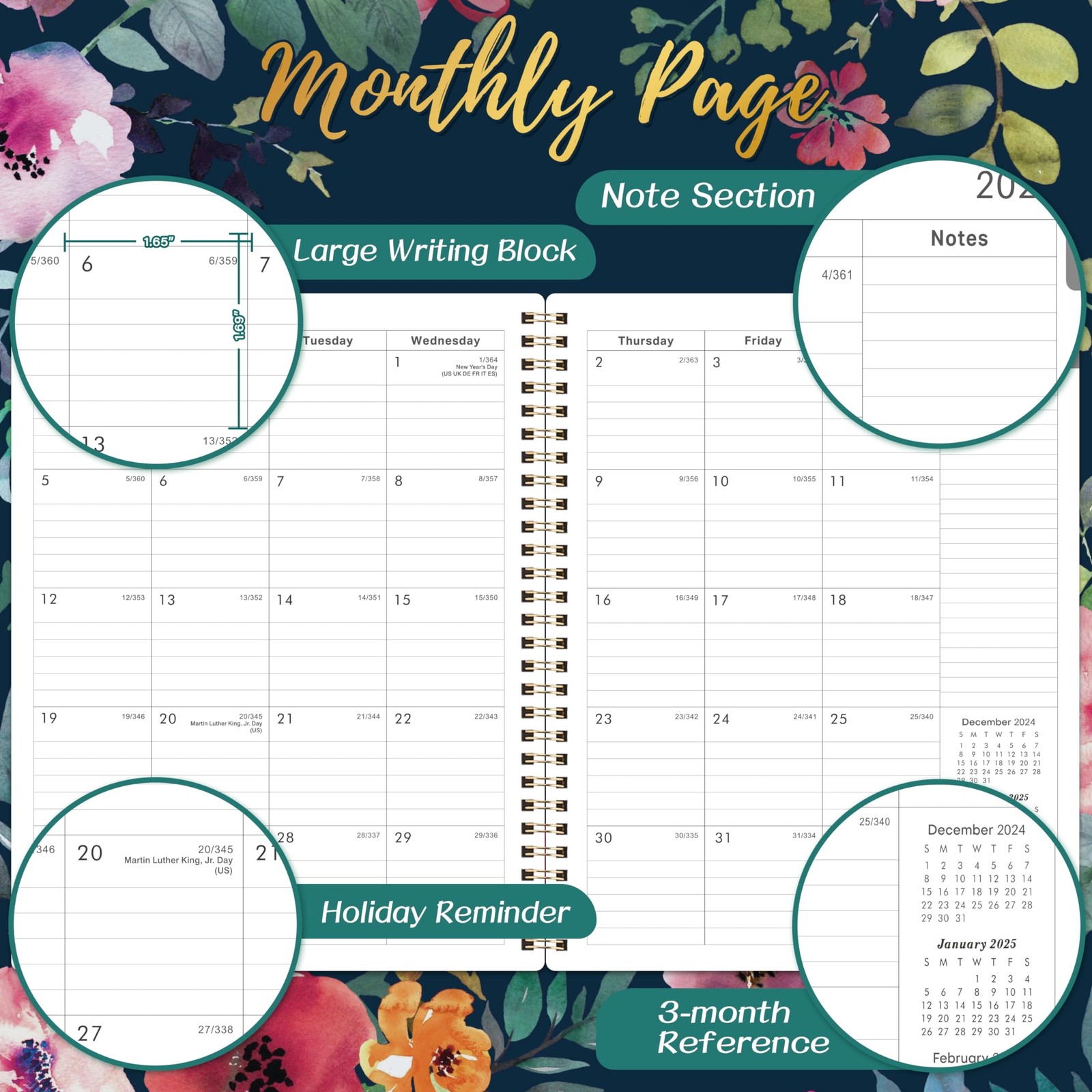 2025 Planner – Planner 2025, JAN. – DEC. 2025, 8” x 10” 2025 Planner Weekly…