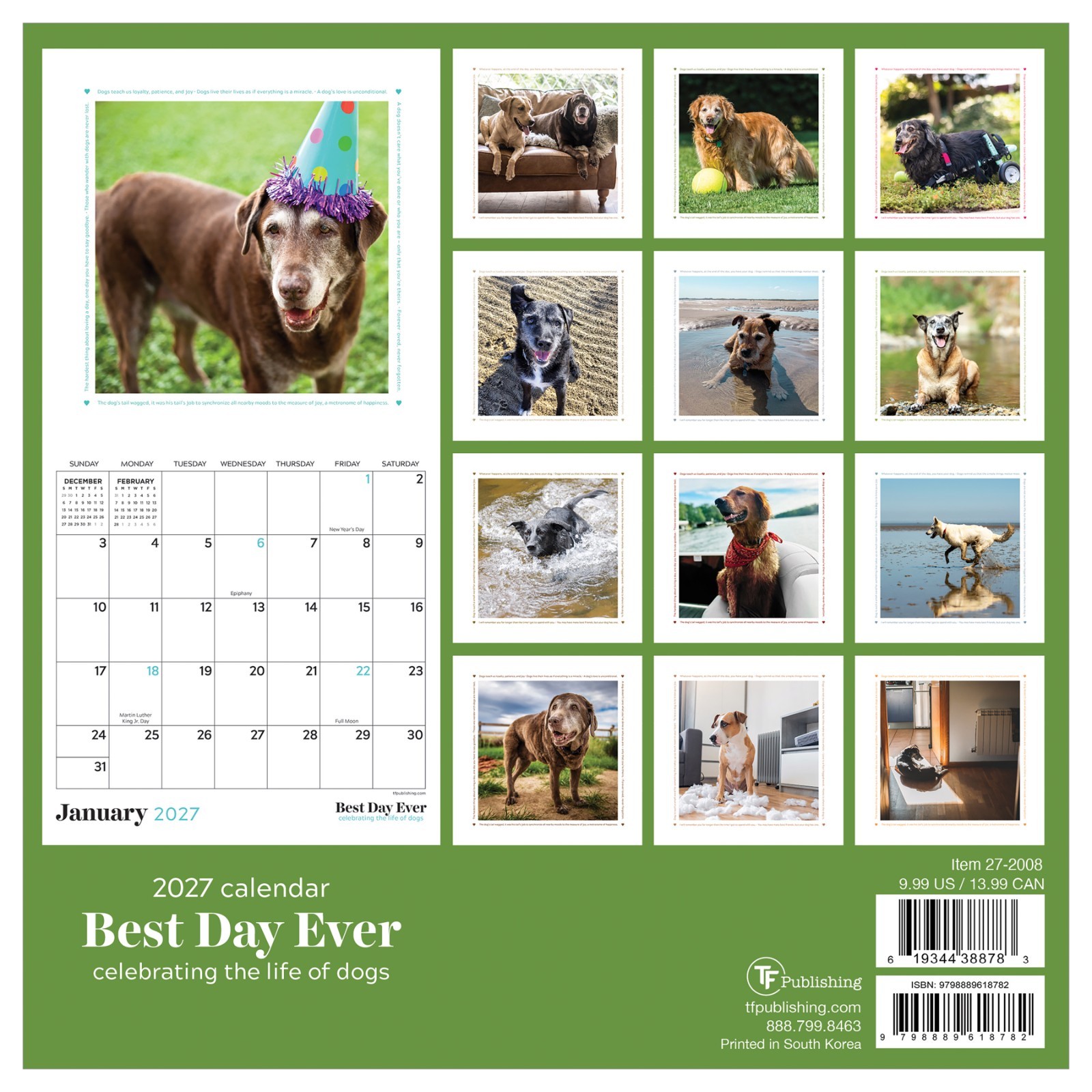 2027 Best Day Ever: Dogs Mini Calendar