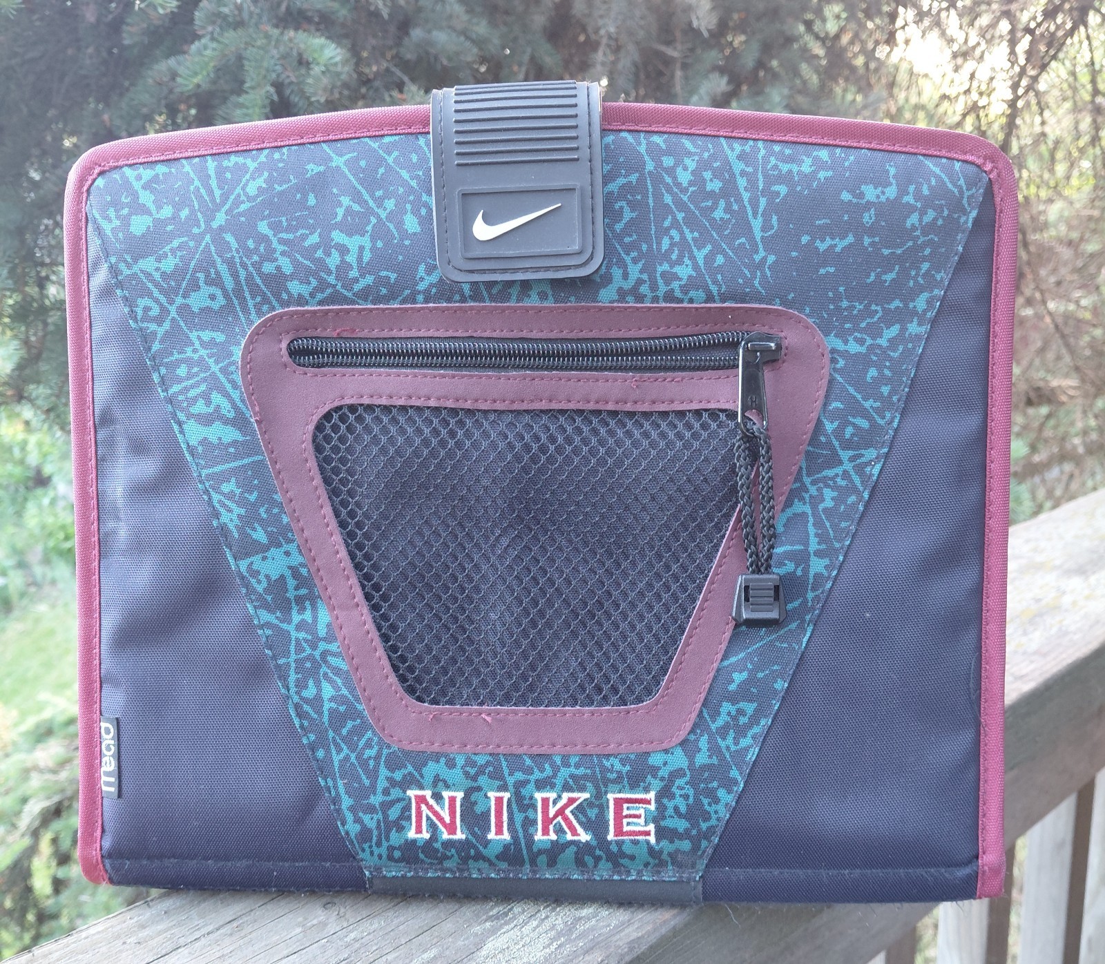 VINTAGE NIKE MEAD BINDER STUDENT PLANNER MULTICOLOR NYLON 1996 SHIPS FREE IN USA