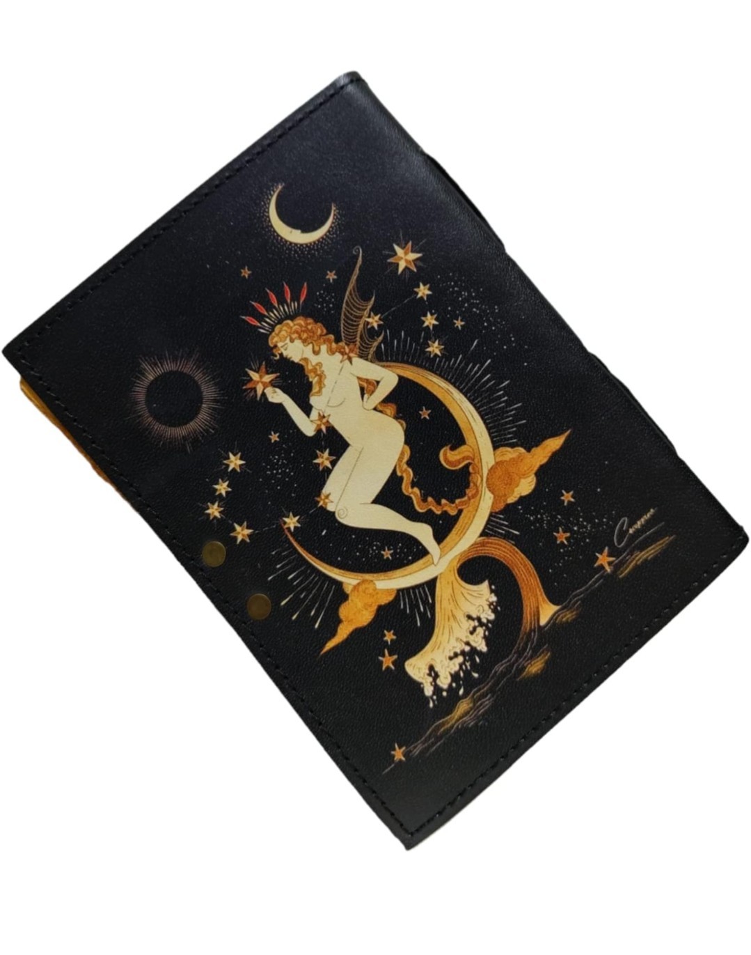 6×4″ Handmade Embossed Leather Journal Book of Shadows Fortune Unlined Pages