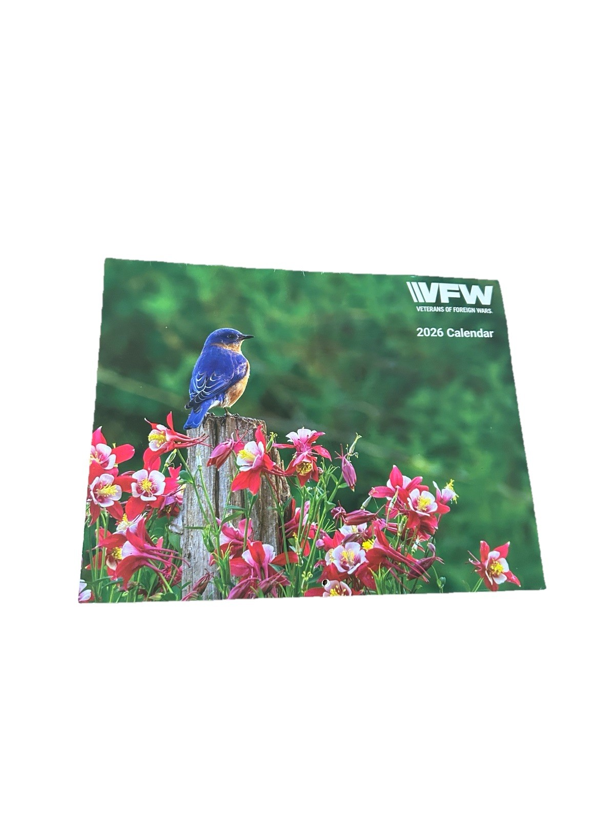 VFW Veterans of Foreign Wars Birds Nature Flowers 12 Month 2026 Wall Calendar
