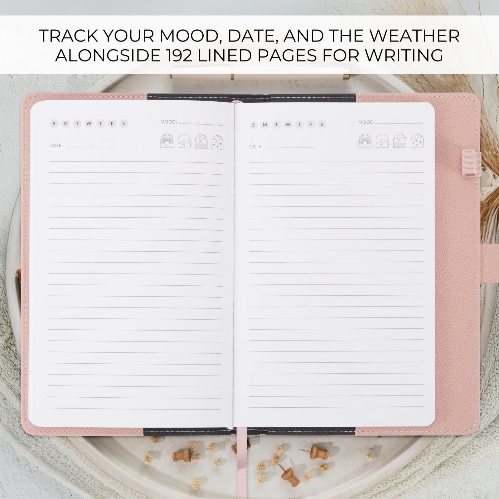 Pink Leather Diary with Lock Aesthetic Journal 8.5 x 5.6 Inch