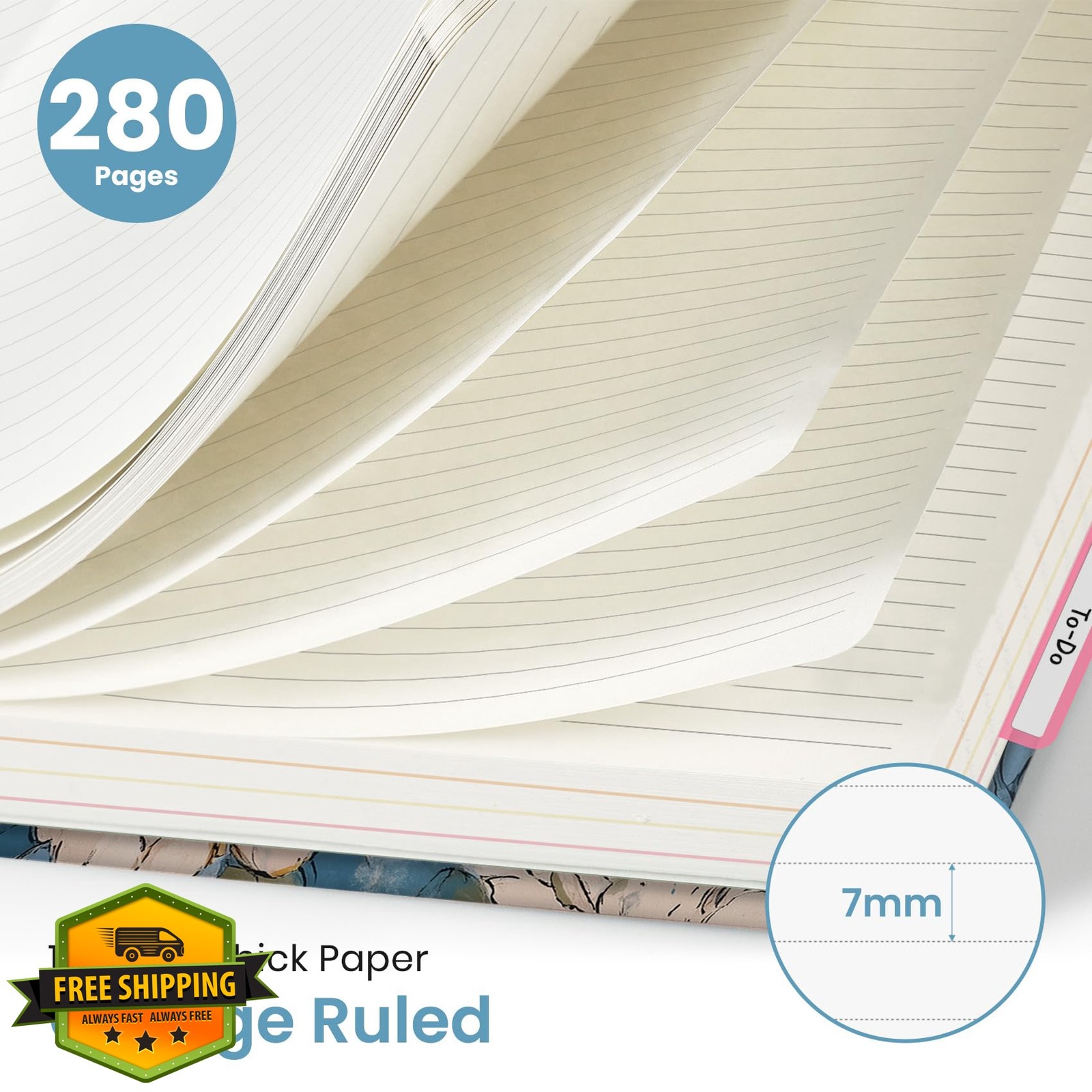 Taja Spiral Notebook Soft Florals 8.5×11 280 Pages Hardcover