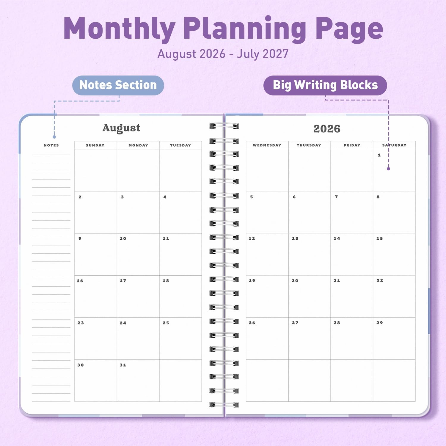 Sweetzer & Orange 2026-2027 Academic Planner – Student 5.5″ x 8.5″, Soft Sky