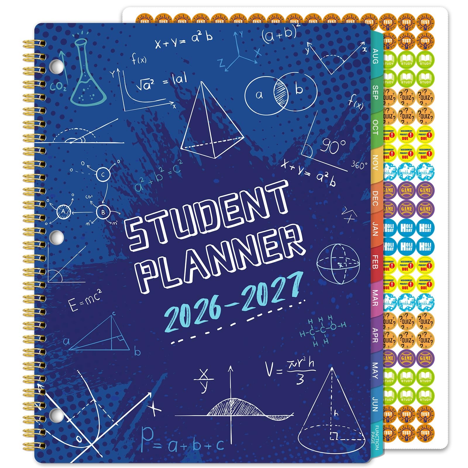 Student Planner 2026-2027 – Academic Year Weekly & Monthly 11″ x 9″, Blue