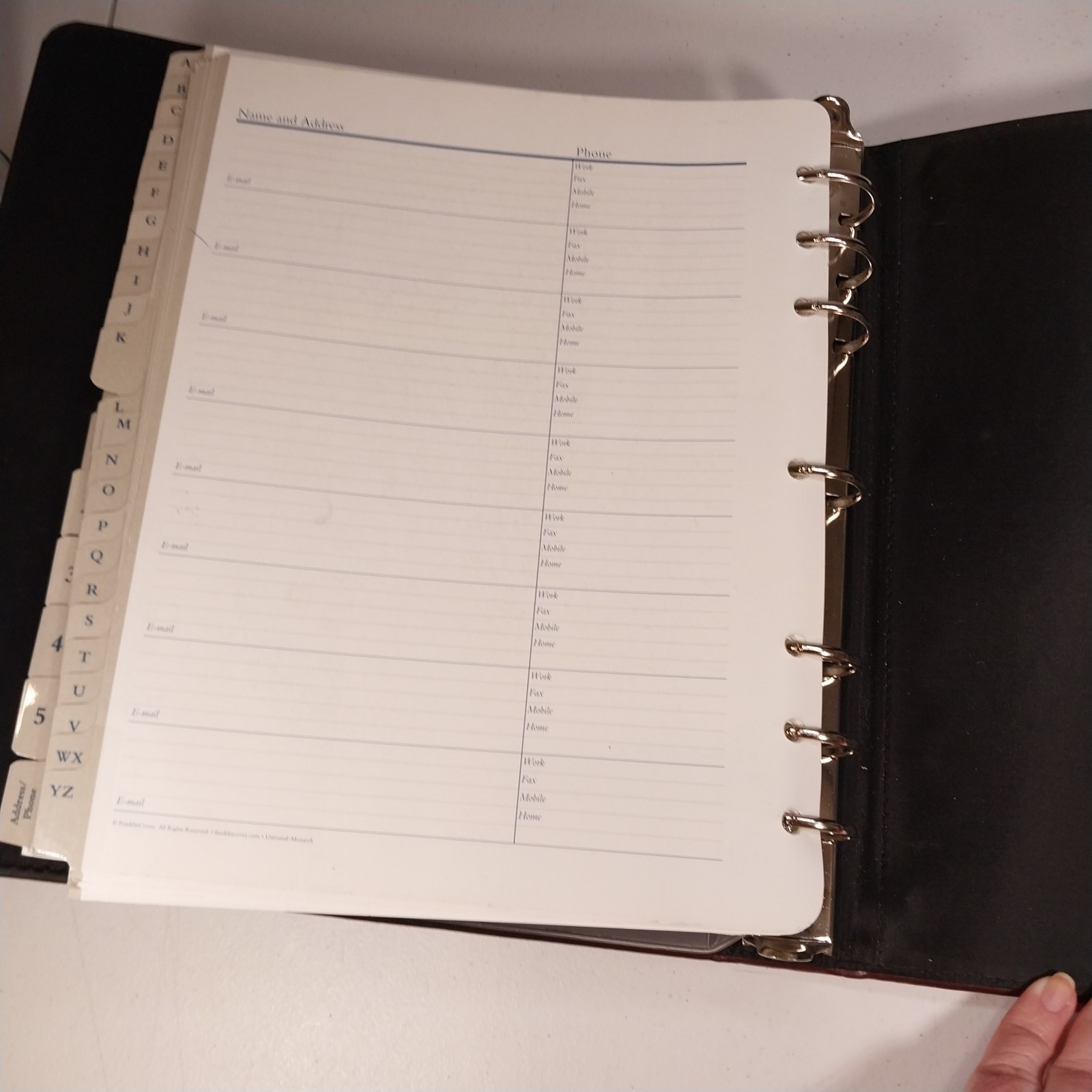 Franklin Covey Classic 7-Ring Binder Burgundy Faux Leather Planner Tabs Inserts