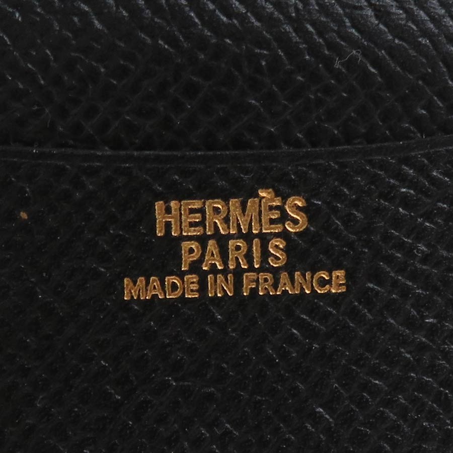 Auth HERMES Agenda/Note Cover Ballpoint Pen Set Black/Silver Leather/925 e61942a