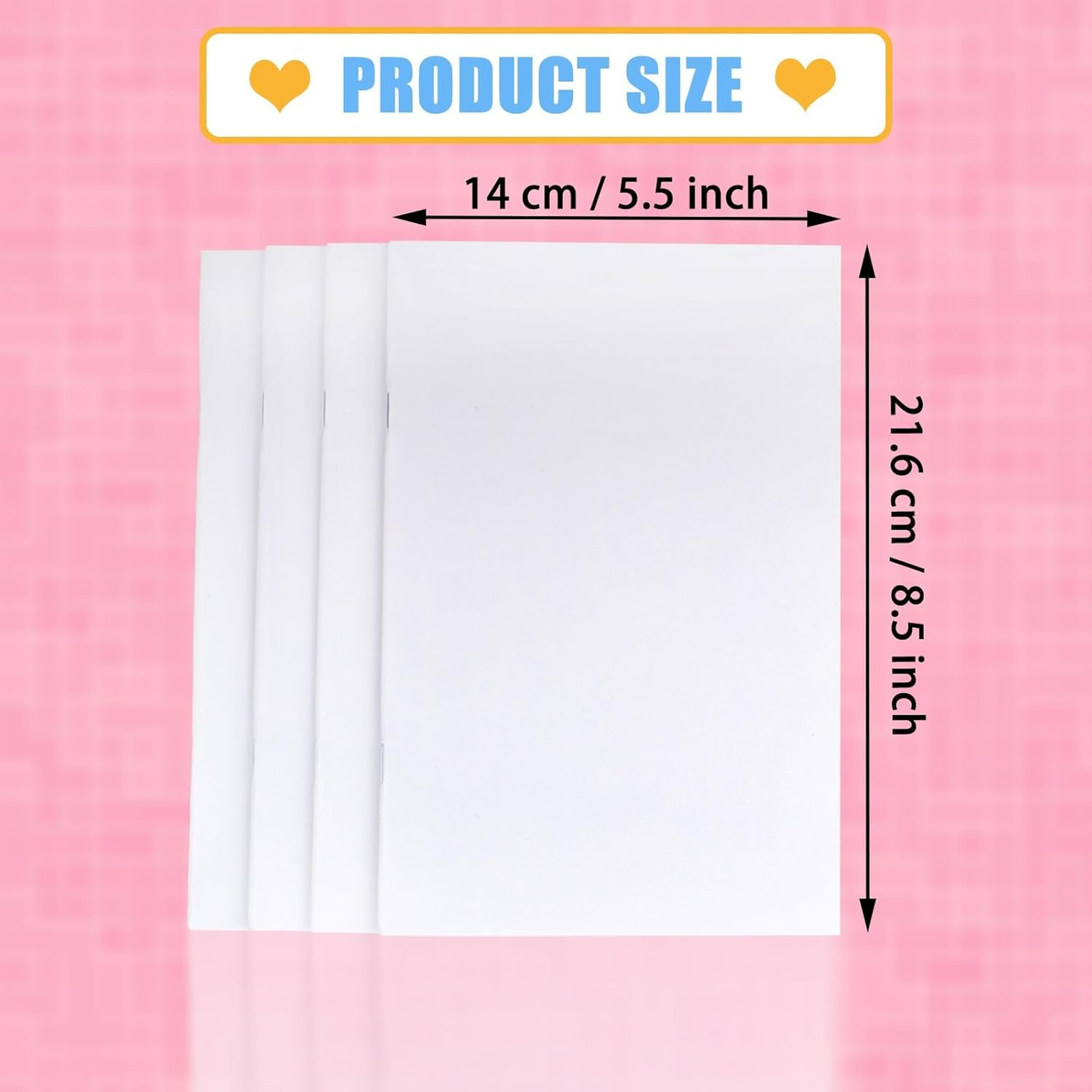 50 Pcs Kids Blank Notebooks, 5.5 x 8.5 Inches, Unlined Journals for Drawing