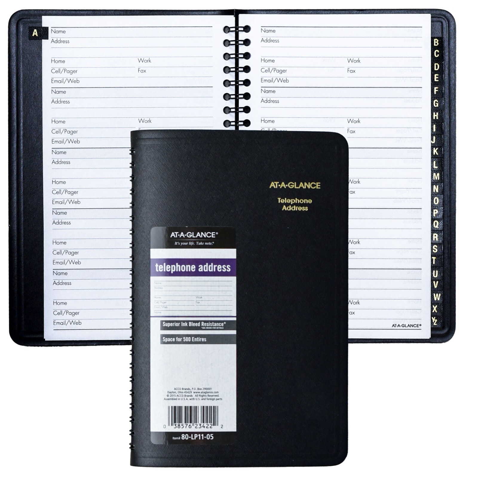 At-A-Glance 80-LP11-05 Large Print Telephone Address Book, 5-1/2 x 8-1/2″