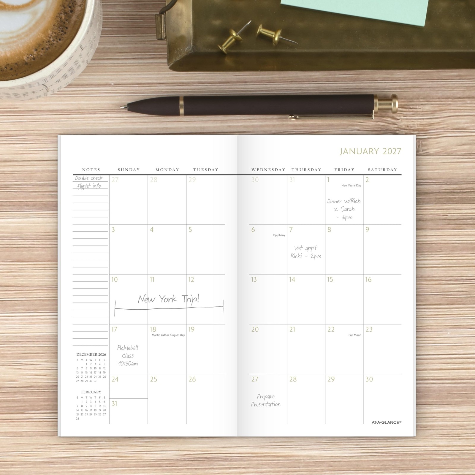 AT-A-GLANCE 2027-2028 Planner, 2 Year Monthly Planner, 3.5″ x 6″, Pocket Size…