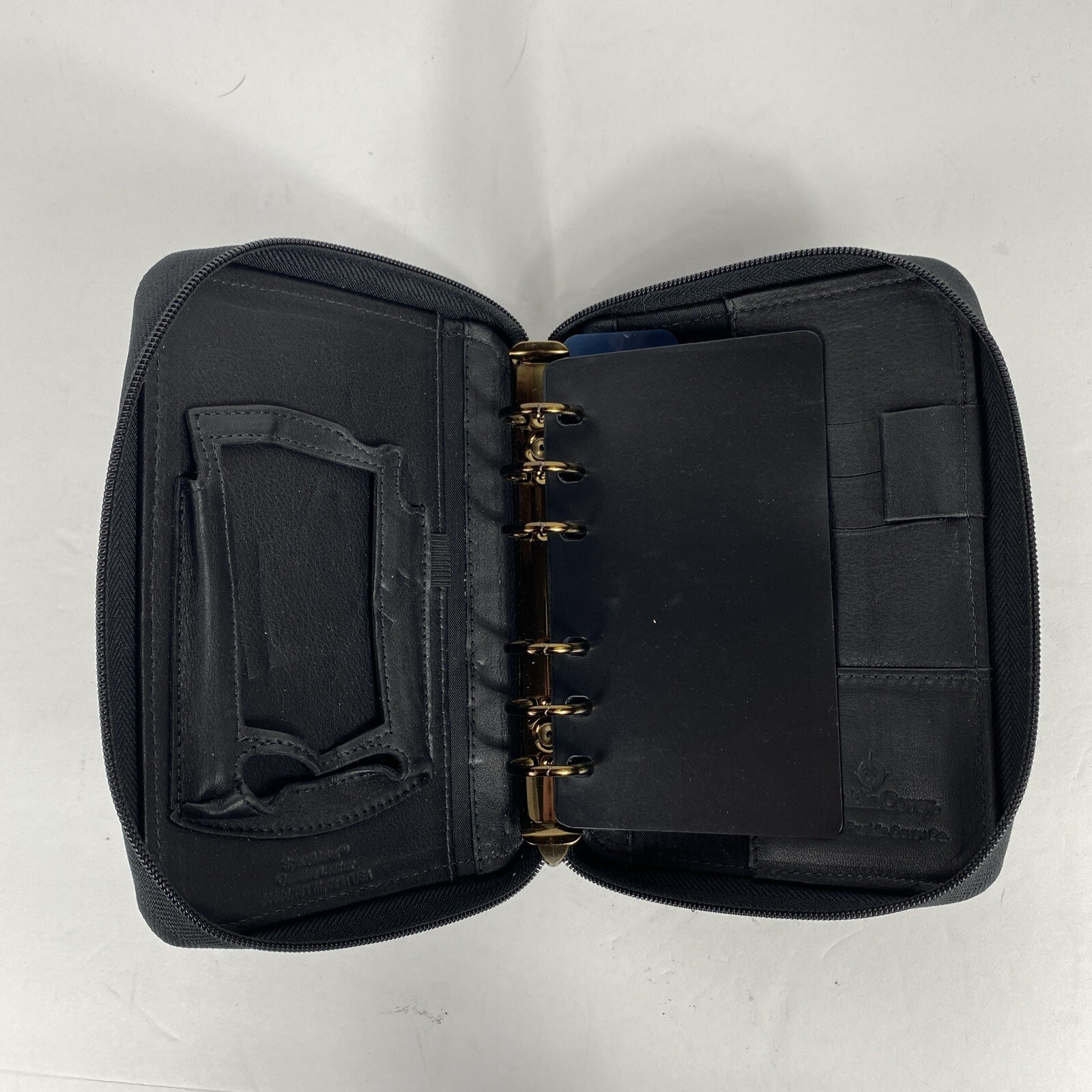 Vintage 1996 Franklin Covey 6-Ring Zip Around Black Space Maker Leather Binder
