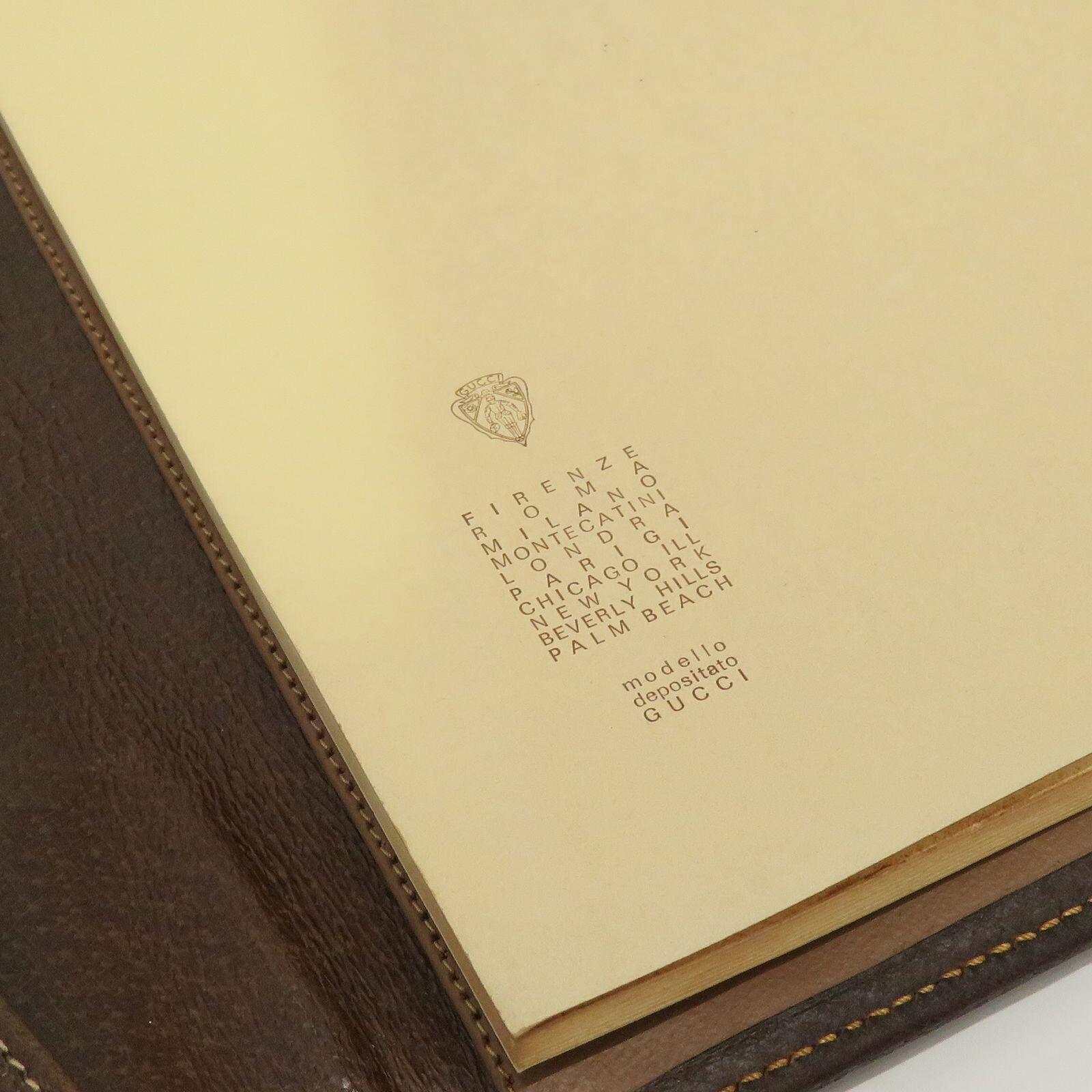 Gucci Vintage GG Canvas Leather Memo Pad Document Case File Brown 23.5x37cm