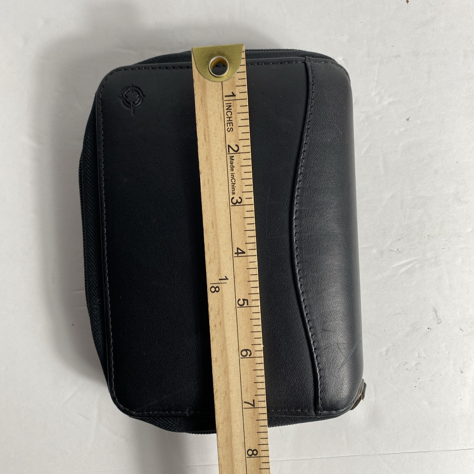 Vintage 1996 Franklin Covey 6-Ring Zip Around Black Space Maker Leather Binder