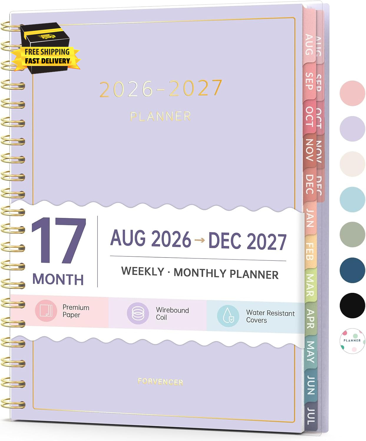 Aug 2026 – Dec 2027 Planner, 17 Month Academic Planner 2026-2027, 6.3″ X 8.4″,