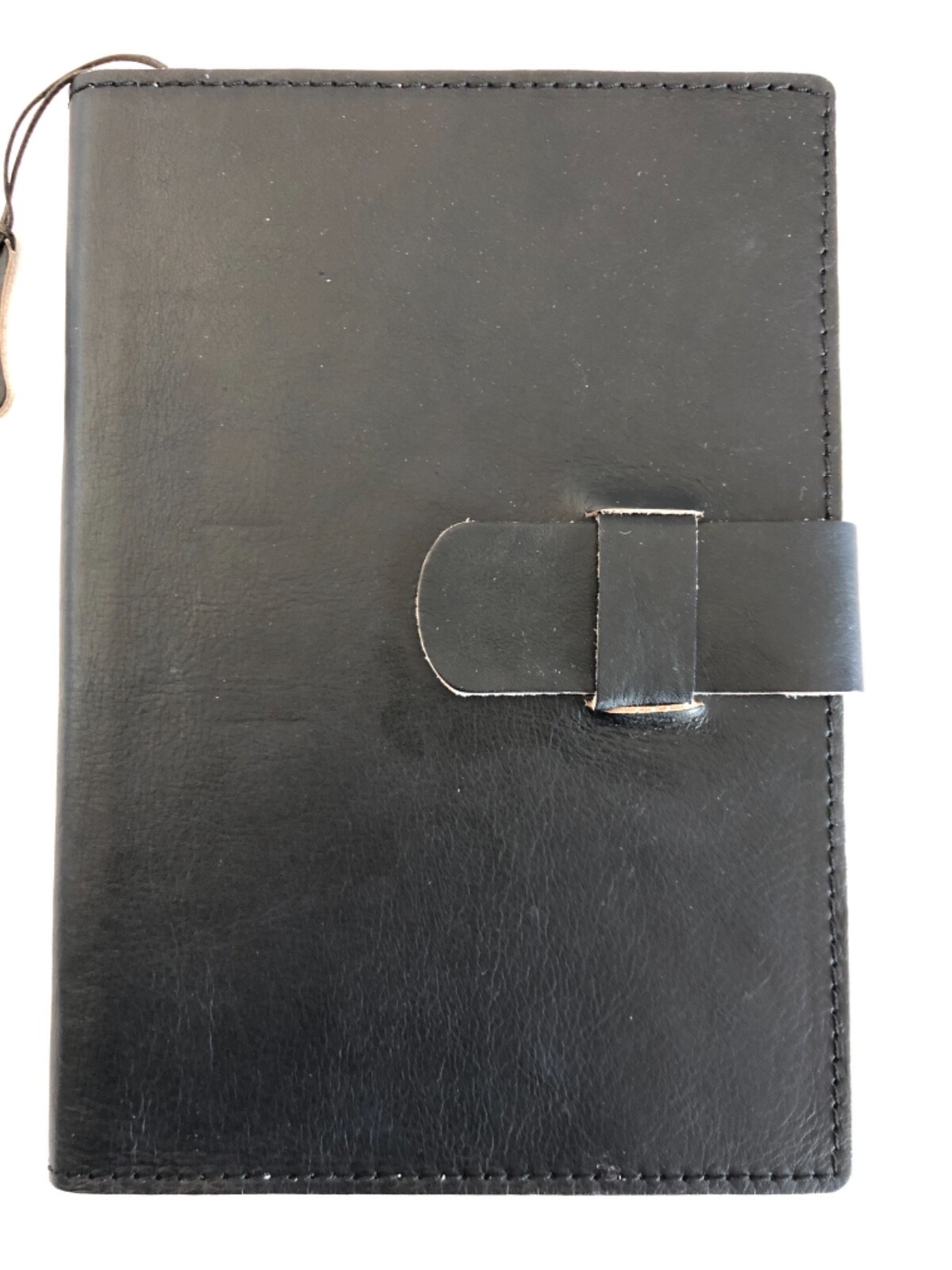 New Made in Italy Pratesia Florence Genuine Leather Black Notebook (Lined Pages)