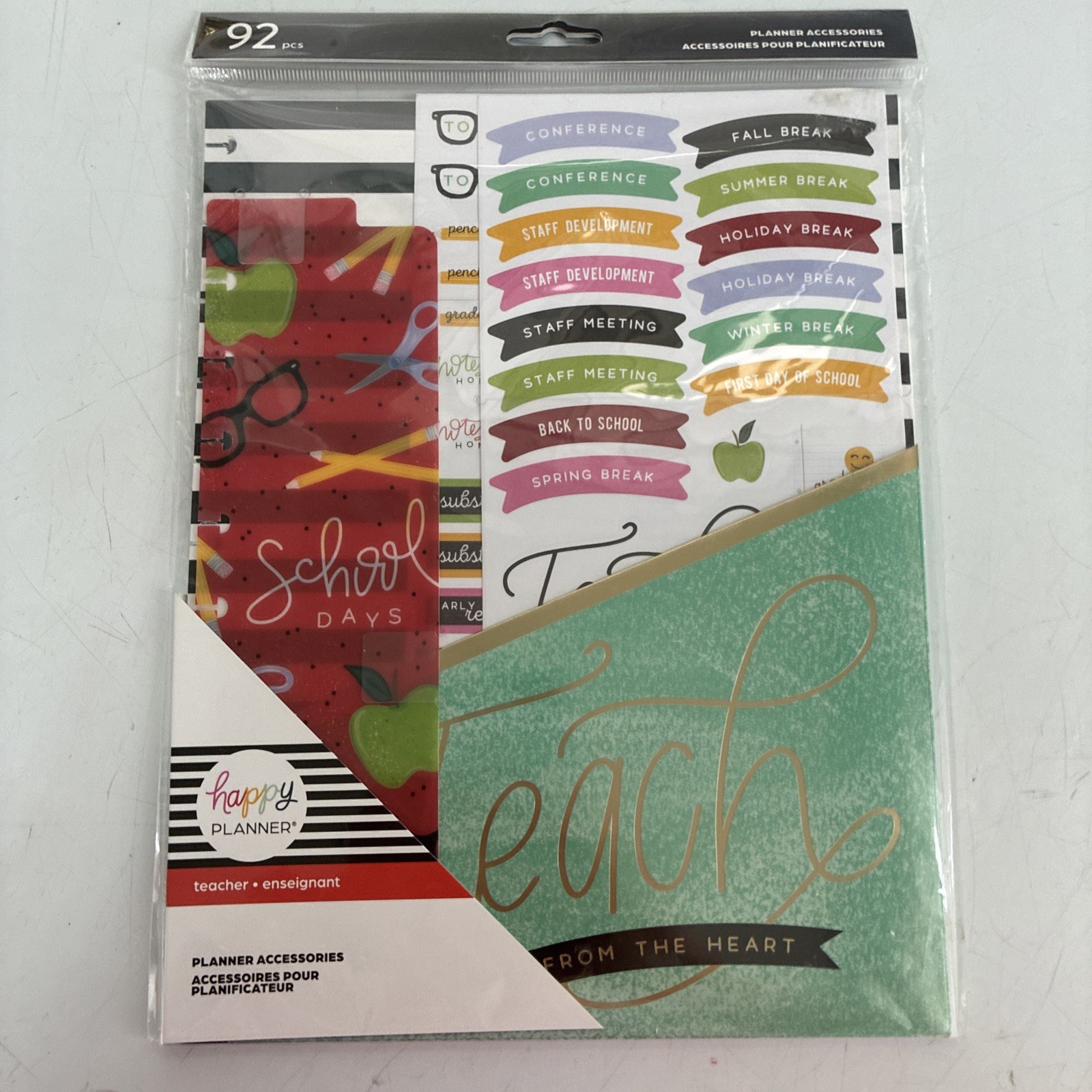 Happy Planner Teacher Edition Planner Accessories 92 Pc Teacher Gift Set NIP
