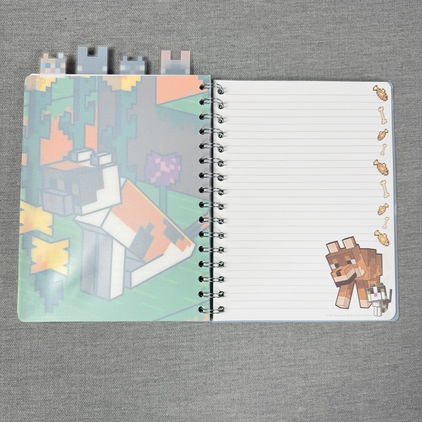 Minecraft Journal 4-Tab Vinyl Spiral Notebook Journal, 96 Sheets 8.5″ H x 6.5″ W