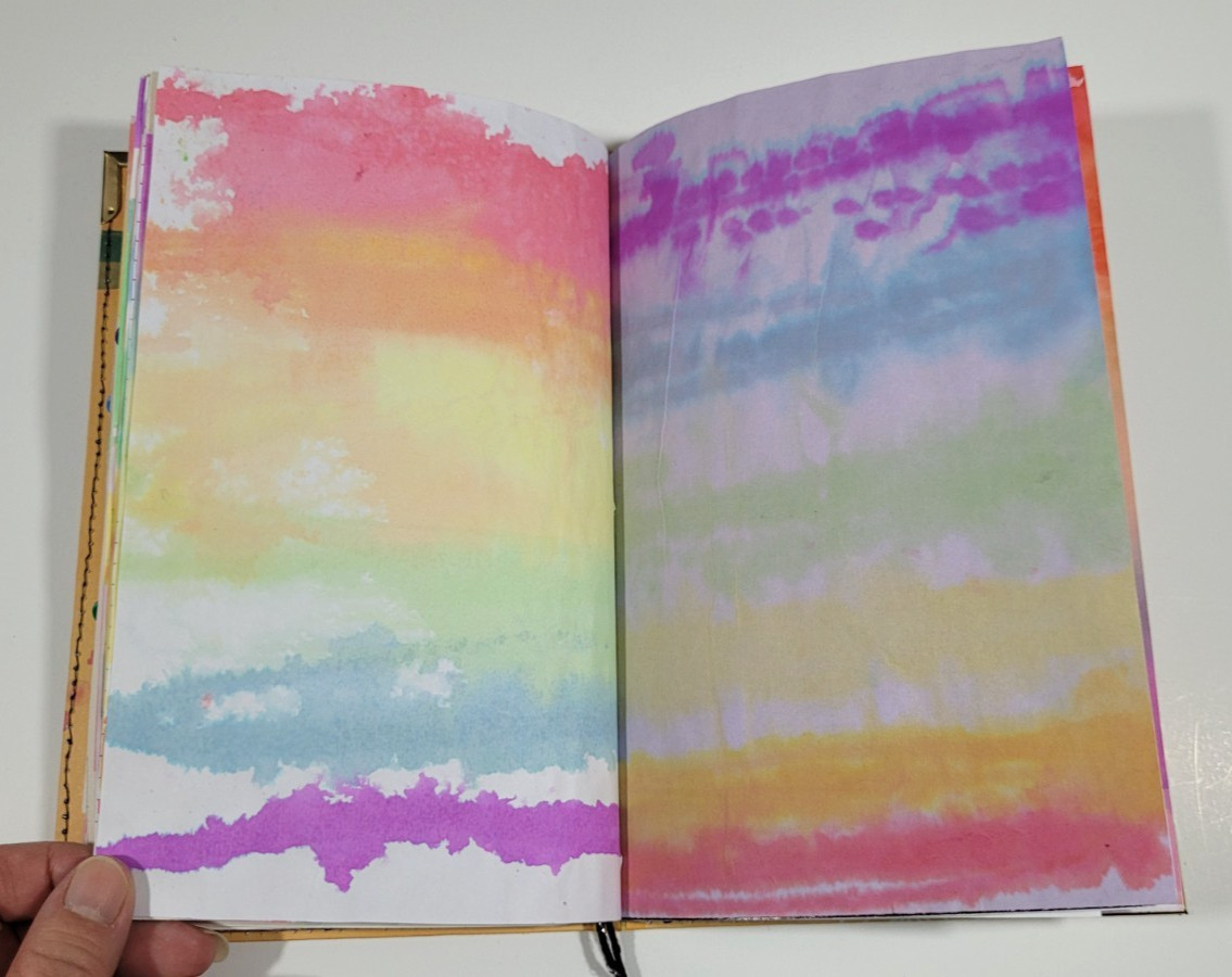 Handmade Junk Journal ‘Rainbow Dyed’ ~orange cover